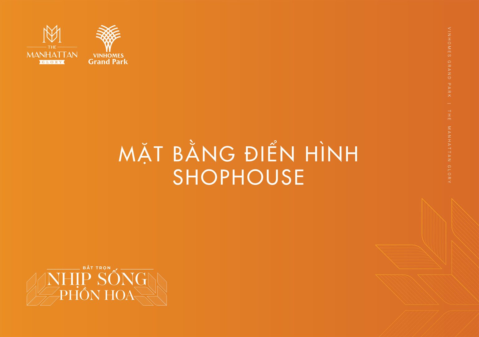 Mặt bằng điển hình Shophouse phân khu The Manhattan Glory dự án Vinhomes Grand Park.