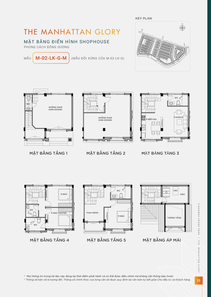 Chi tiết thiết kế mặt bằng Shophouse mẫu M-02-LK-G.
