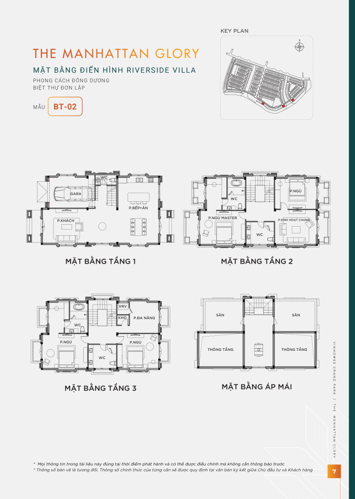 Mặt bằng biệt thự đơn lập Riverside Villa mẫu BT-02 phong cách Đông Dương