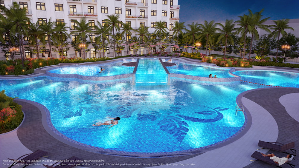 Hồ bơi vô cực phong cách resort tại phân khu The Manhattan Vinhomes Grand Park
