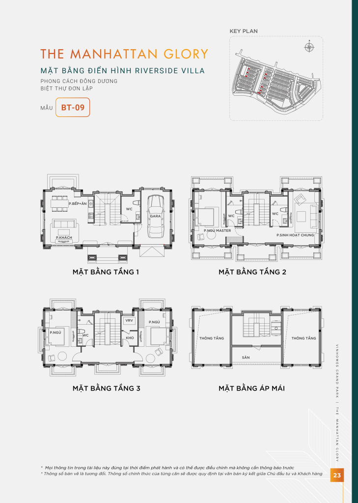 Mặt bằng chi tiết biệt thự đơn lập mẫu BT-09 Vinhomes Grand Park