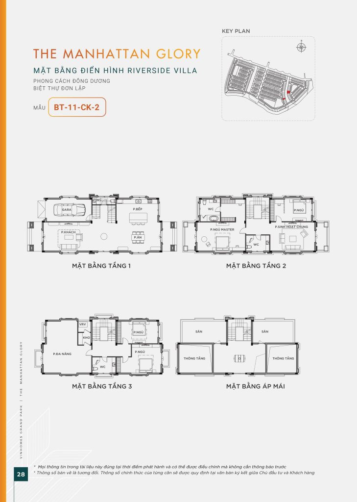 Bản vẽ mặt bằng mẫu biệt thự BT-11-CK-2 phân khu Riverside Villa Manhattan Glory.