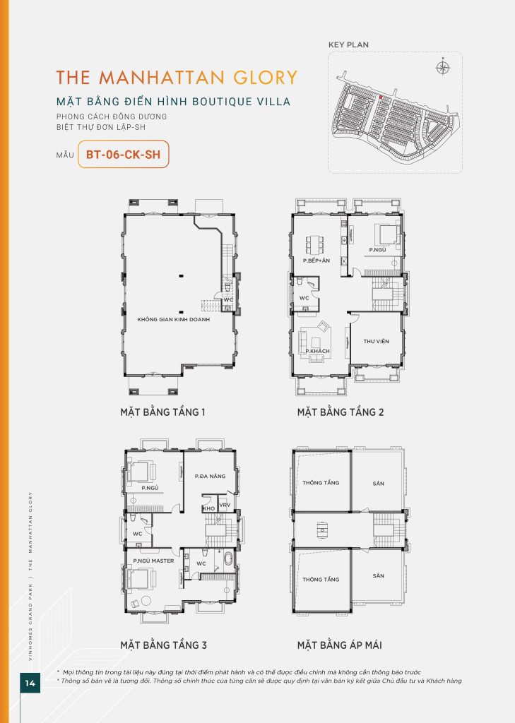 Mặt bằng biệt thự đơn lập BT-06-CK-SH Boutique Villa
