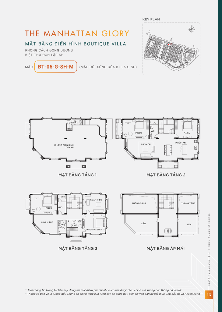 Mặt bằng biệt thự đơn lập BT-06-G-SH-M Manhattan Glory đối xứng