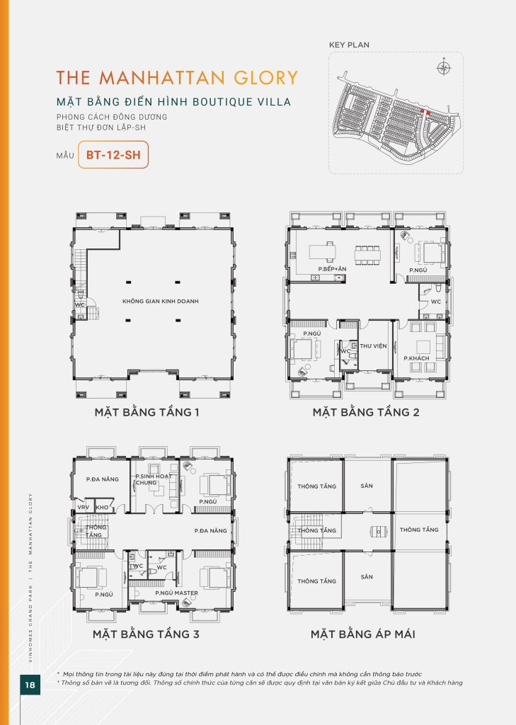 Mặt bằng chi tiết biệt thự đơn lập BT-12-SH Boutique Villa