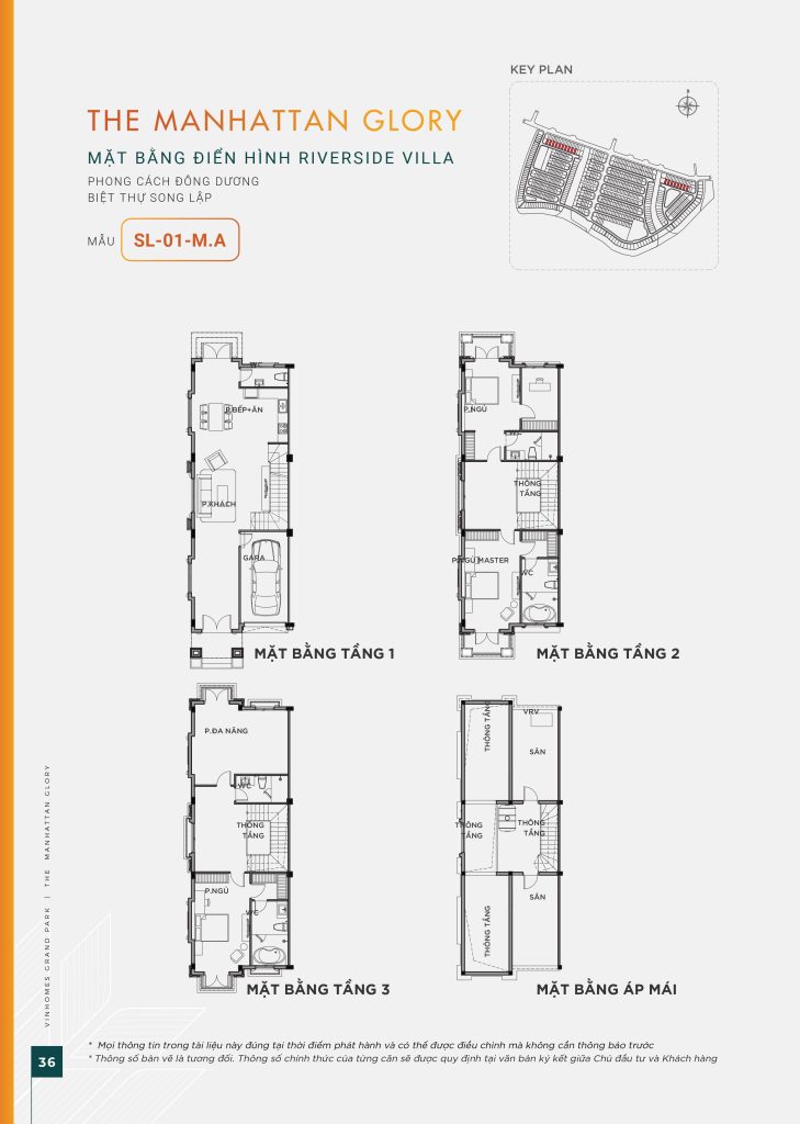 Bản vẽ mặt bằng biệt thự song lập mẫu SL-01-M.A Riverside Villa.