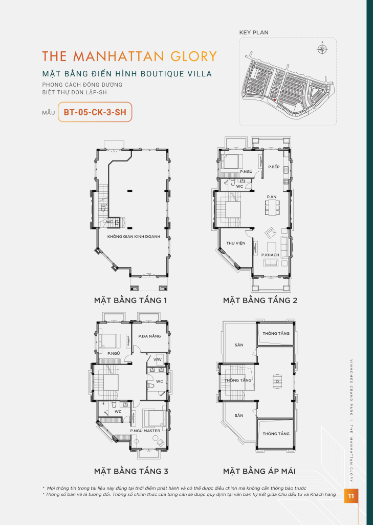 Bản vẽ thiết kế mặt bằng chi tiết Boutique Villa Vinhomes Grand Park mẫu BT-05-CK-3-SH phân khu The Manhattan Glory.