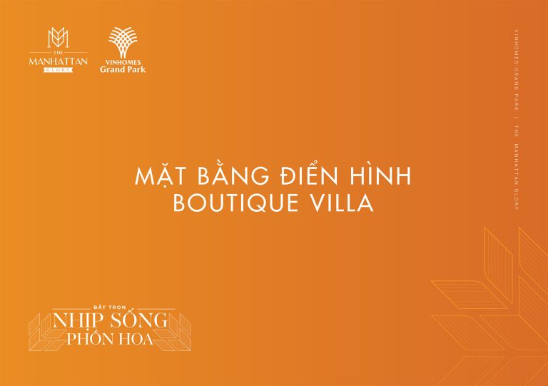 Mặt bằng điển hình Boutique Villa The Manhattan Glory Vinhomes Grand Park
