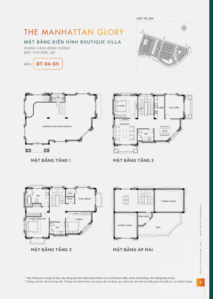 Layout thiết kế biệt thự Boutique Villa mã BT-04-SH phân khu Manhattan Glory Vinhomes Grand Park.