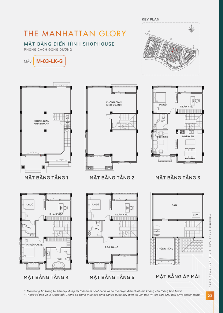 Mặt bằng shophouse mẫu M 03 LK G L M Manhattan Glory Vinhomes Grand Park