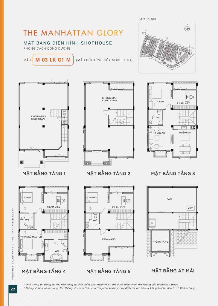 Thiết kế mặt bằng shophouse mẫu M 03 LK G L Manhattan Glory