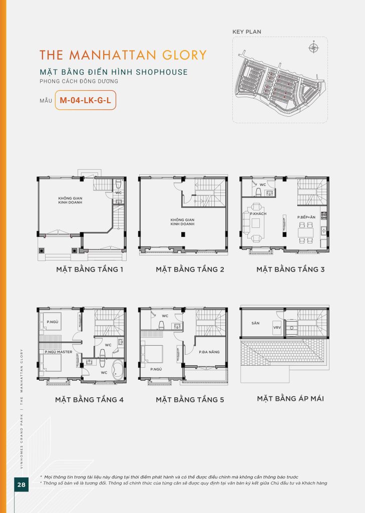 Thiết kế mặt bằng shophouse mẫu M 04 LK G L Manhattan Glory