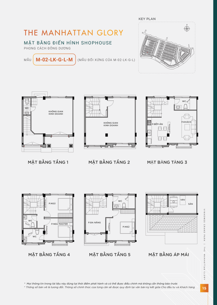 Mặt bằng chi tiết shophouse mẫu M 02 LK G L M Manhattan Glory Vinhomes Grand Park