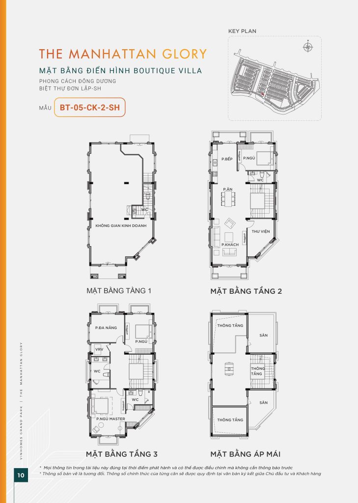 Sơ đồ mặt bằng Boutique Villa The Manhattan Glory mã căn BT-05-CK-2-SH phong cách Đông Dương.