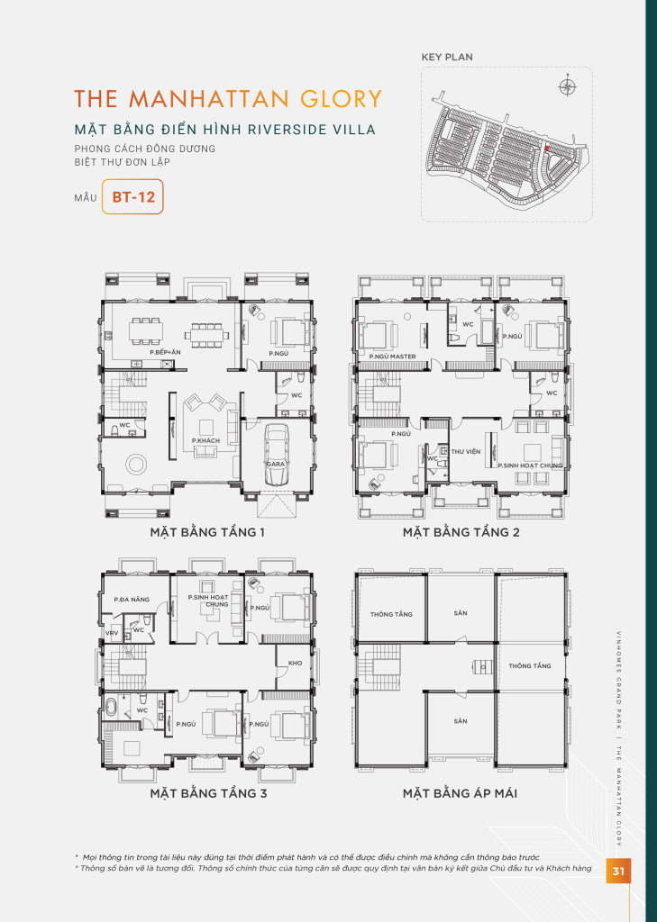 Thiết kế mặt bằng biệt thự đơn lập mẫu BT-12 phân khu Manhattan Glory.