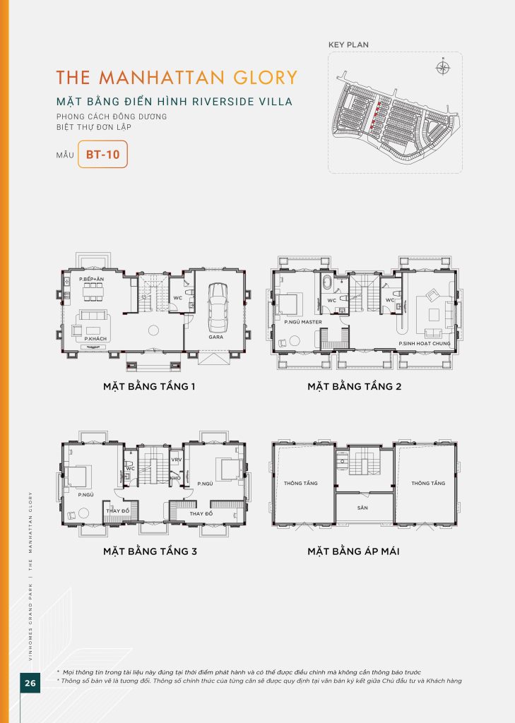 Thiết kế chi tiết mẫu biệt thự Riverside Villa mẫu BT-10 The Manhattan Glory.