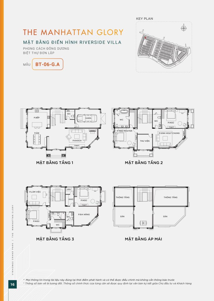 Thiết kế layout biệt thự đơn lập mẫu BT-06-G.A Riverside