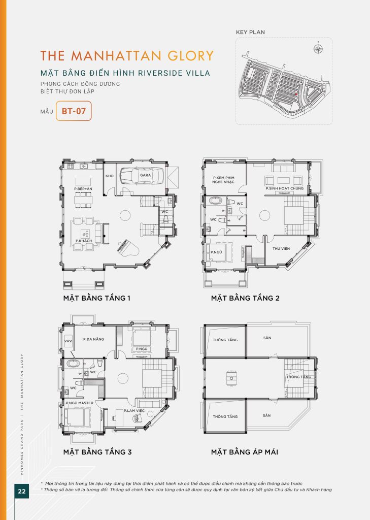 Thiết kế mặt bằng biệt thự đơn lập mẫu BT-07 Riverside Villa